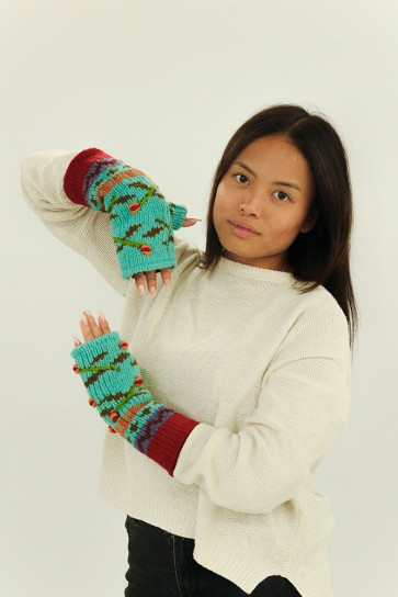 Guantes artesanal lana del Himalaya, Nepal