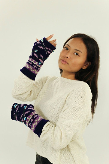 Guantes artesanales, lana, Himalaya, Nepal