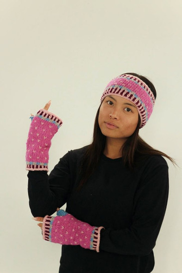 Guantes artesanal lana  natural del Himalaya, Nepal