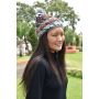 Gorro orgánico, hecho a mano, sari de seda reciclado y lana del Himalaya
