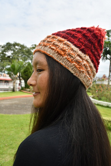 Gorro ecológico, lana del Himalaya, Nepal