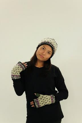 Guantes artesanales lana natural del Himalaya, Nepal