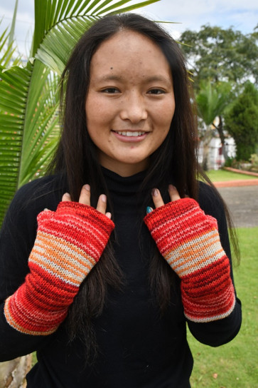 Guantes artesanales, lana natural del Himalaya, Nepal