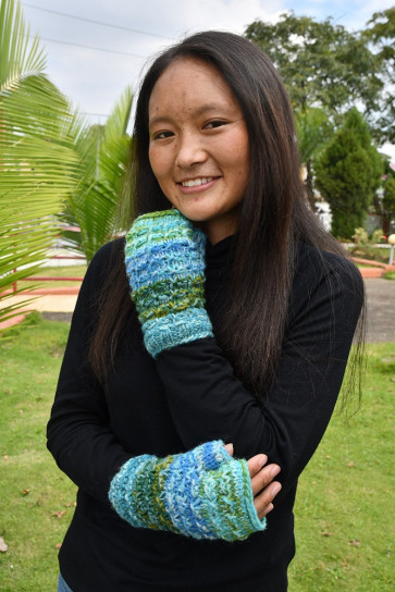 Guantes artesanales, lana natural del Himalaya, Nepal