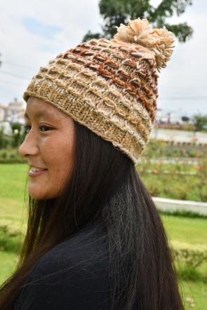 Gorro artesanal, lana del Himalaya, Nepal