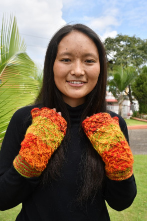 Guantes artesanales, lana del Himalaya, Nepal