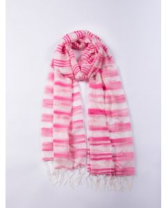 Chal MANASLU aire - Rayas en rosa y blanco
