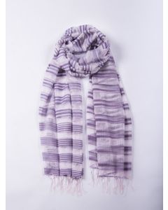 Chal MANASLU tierra - Rayas en lila y blanco