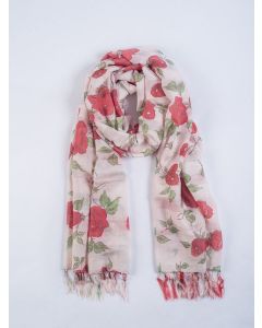 Chal PATAN - Estampado flores rojas